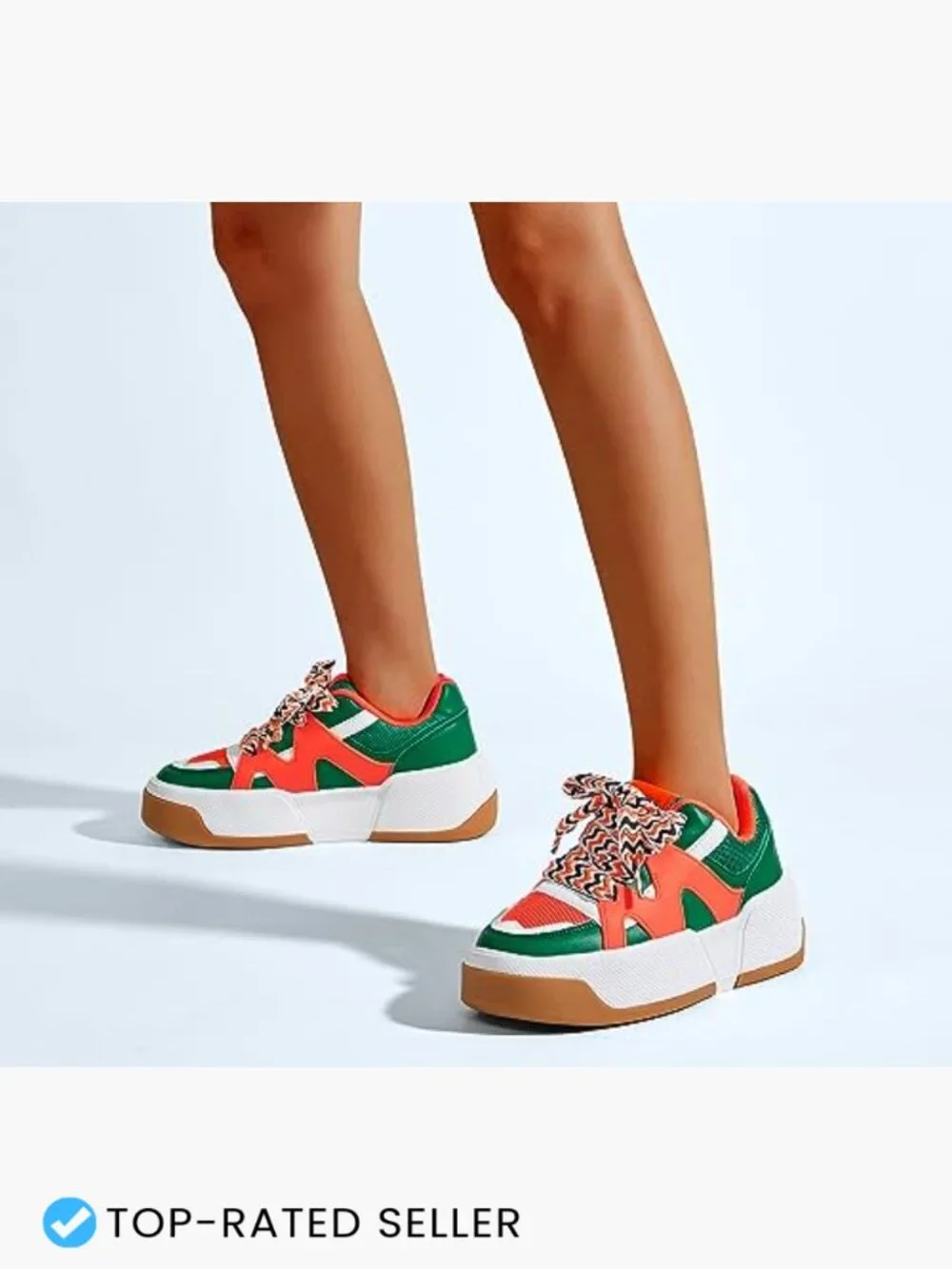 Platform Fashion Sneakers Thick Sole Lace-Up Comfortable Casual Walking Shoes